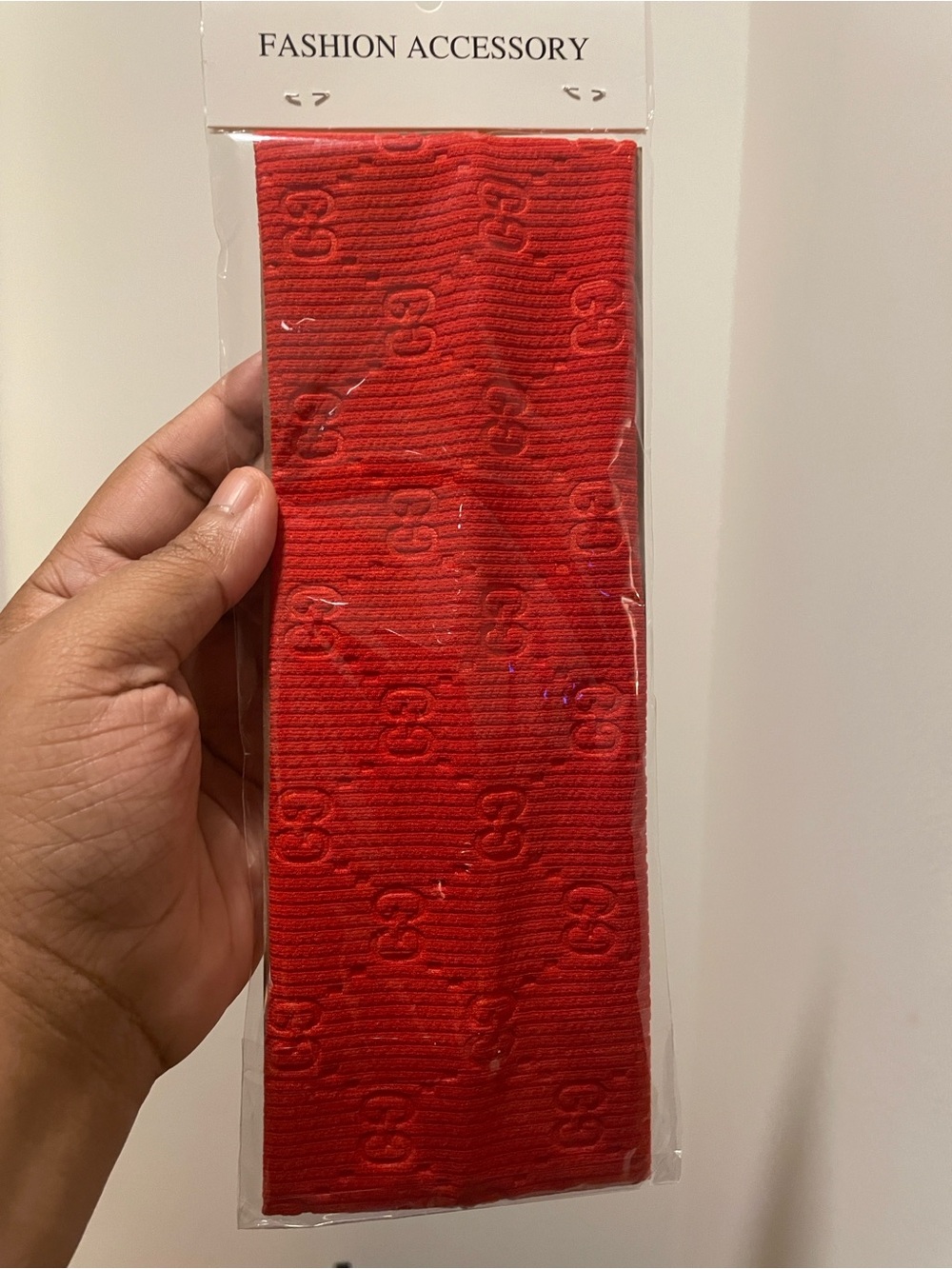 Red Embossed Fashion Lux Headband